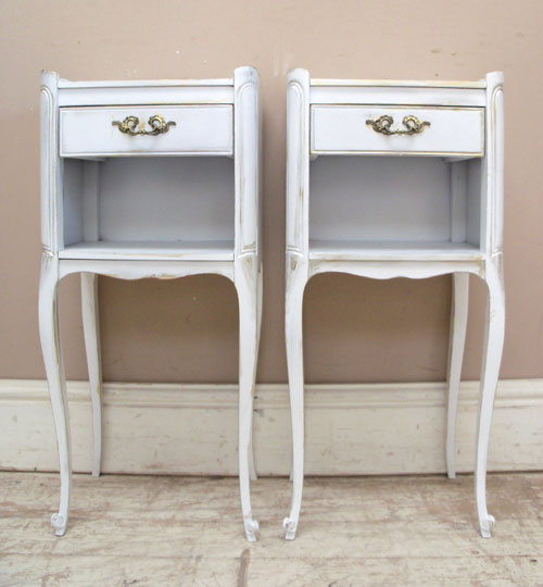 pair of french vintage bedside tables